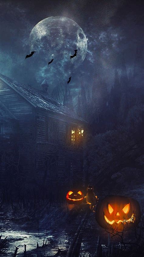 Haunted House Full Moon Halloween Wallpaper Check More At