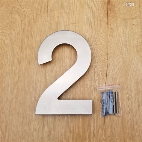 6 Inch Brushed 304 Stainless Steel Large Floating Modern House Numbers 2