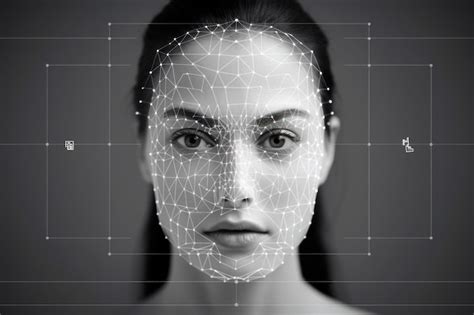 premium ai image sophisticated face detection analyze face recognition fictional person