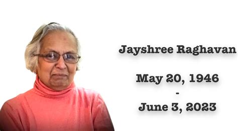 Live Streaming in Loving Memory of Jayashree Raghavan on Thursday June
