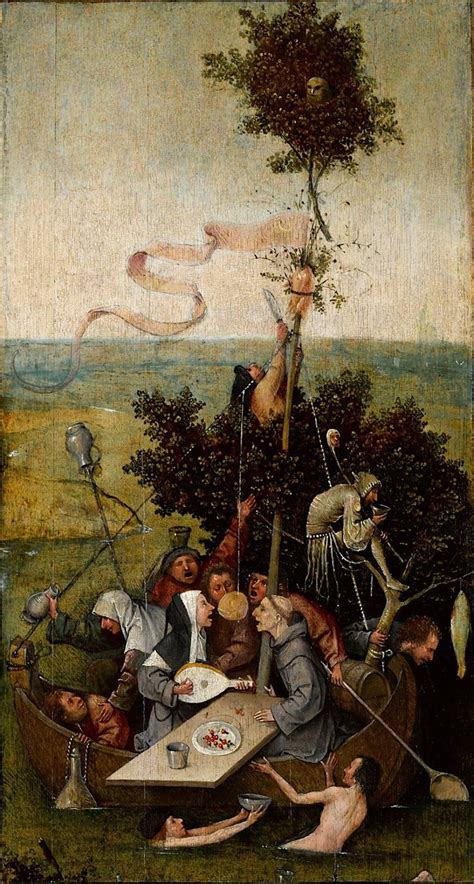 They are without morals and rudderless despite the church being on board. Hieronymus Bosch - Ship of Fools (detail) c. 1450-1516 ...