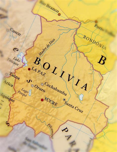 Carte Géographique De La Bolivie Avec Les Villes Importantes Photo