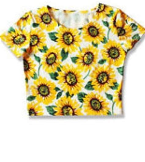 Sexy Belly Women Sunflower Print Bare Midriff Crop Top Shirt Girl Tee 8