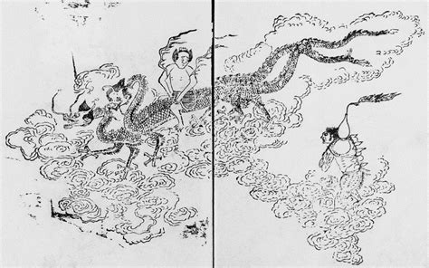 Zhurong Riding Two Dragons Depicted In The Classic Of Mountains And
