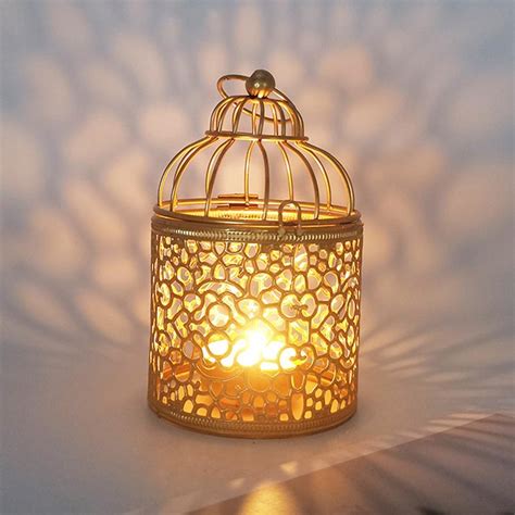 Goedkope Simple Wrought Iron Hollow Birdcage Candle Holder Desktop