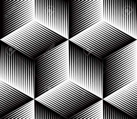 Black And White Illusive Abstract Geometric Seamless 3d Pattern