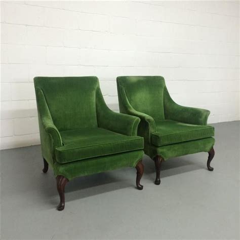 This penelope cocktail chair has a wing back seat with classic button detailing. Green Velvet Wing Chairs (With images) | Luxury office ...