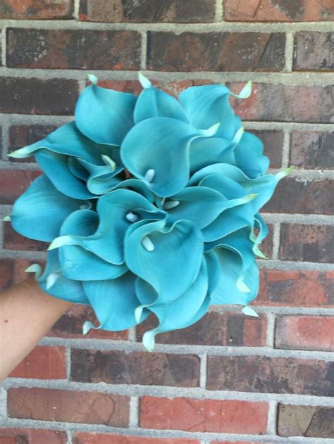 Teal Calla Lily Bouquet True Touch Calla Lily Bouquet Teal Bouquet