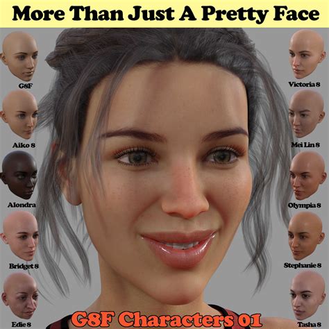 More Than Just A Pretty Face Set 01 For Genesis 8 Female Characters 2d