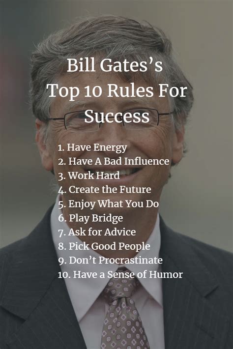 Bill Gates Top 10 Rules For Success Famous Quotes About Success Best