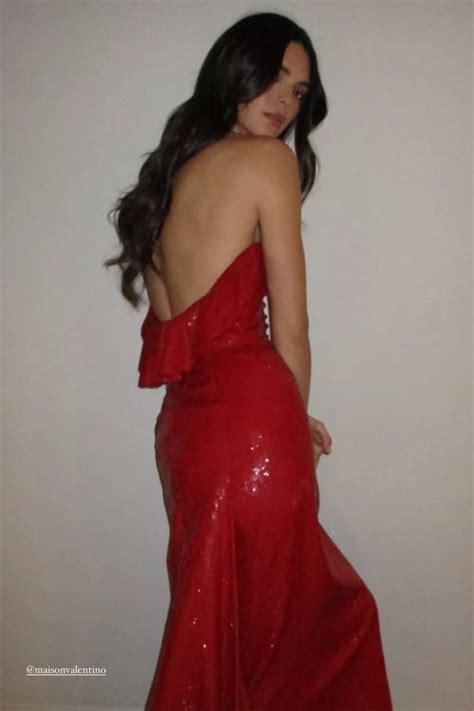 kendall jenner oozes glam in sparkling red dress on christmas eve