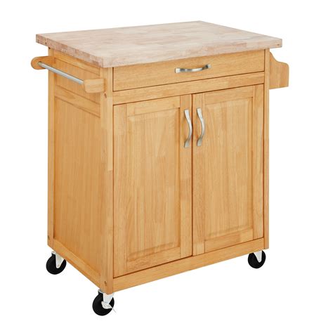 The top is a great place for food prep. Mainstays Kitchen Island Cart with Drawer and Storage ...