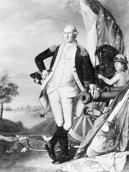 Illustration Of George Washington Standing Next To Cannon Giclee