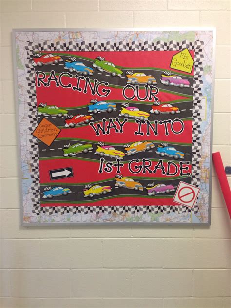 Racing Our Way Into 1st Grade Bulletin Board Door Decorations