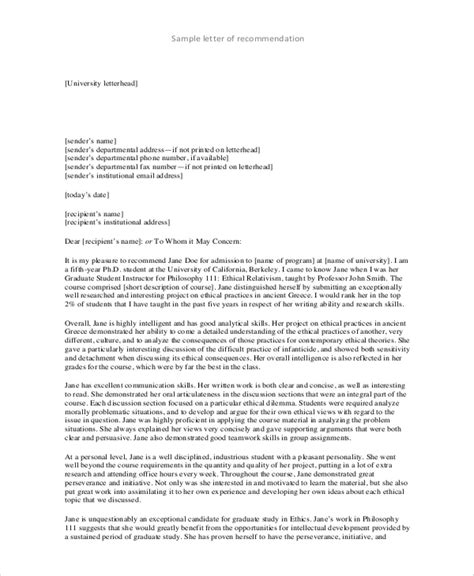 Free 36 Recommendation Letter Format Samples In Ms Word Pdf