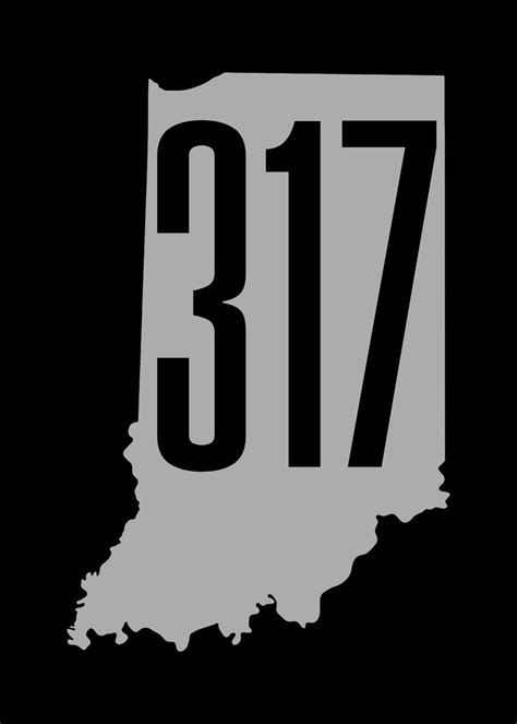 317 Area Code Indiana Poster By Mealla Displate