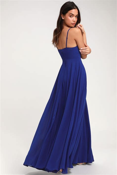 Lovely Royal Blue Maxi Dress Surplice Bridesmaid Maxi Dress Next