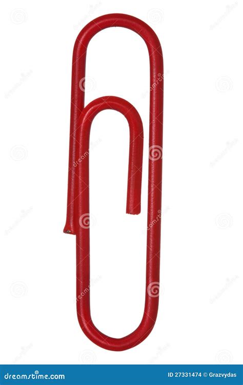 Red Paper Clip Stock Photo Image Of School Clip Isolated 27331474