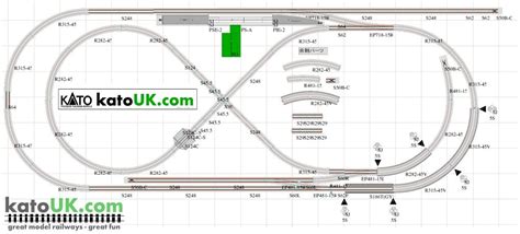 A Diagram Of The Track Layout For A Train Set With Various Tracks And