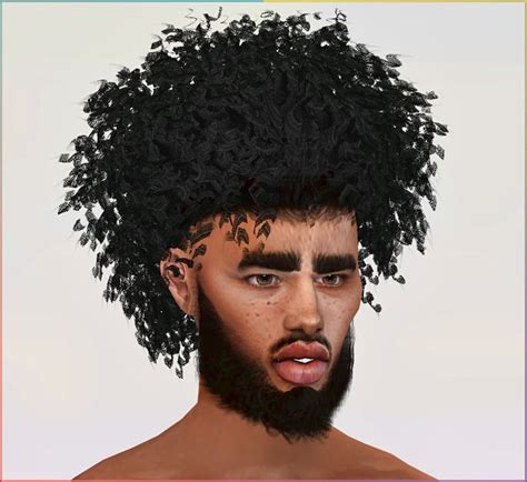Black Simmer Male Hair Curly Fro Sims 4 Hair Male Sims 4 Afro Hair