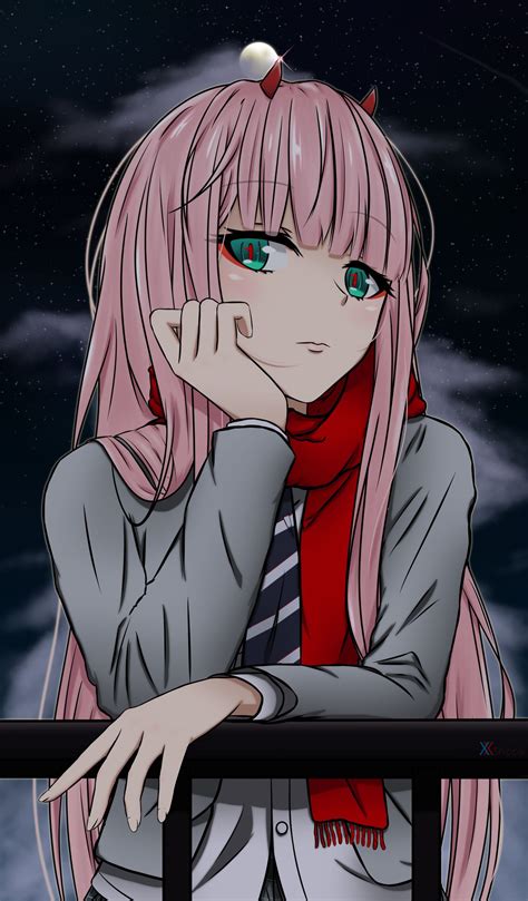 The most noticed monthly variation in the moon's appearance is the cycle of phases, caused by the changing angle of the sun as the moon orbits the earth. Zero two | Personagens de anime, Menina anime, Anime