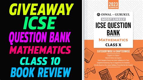 Oswal Gurukul Mathematics Most Likely Question Bank For Icse Class