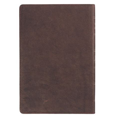 Dark Brown Premium Leather Large Print Thinline King James Version Bib