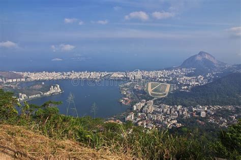 The View From Corcovado Hill On Rio De Janeiro Brazil Stock Photo