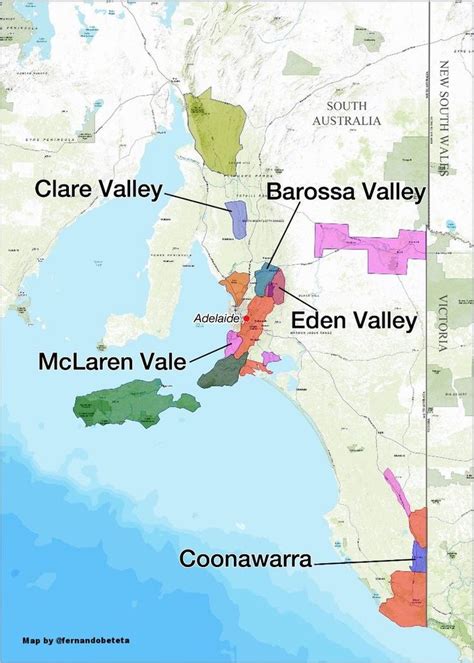 Australia South Australia Wine Region Map Wine Map Australia Wine