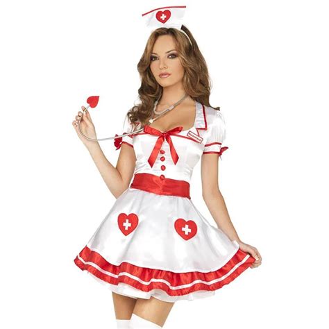 Naughty Womens Doctor And Nurse Costume Suit Nurses Sexy Satin Adults Fancy Dresses Halloween
