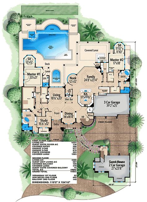Browse cool first floor master house plans today! Two Master Suites - 66340WE | Architectural Designs ...