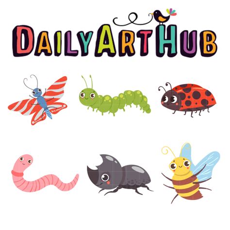 Cute Insects And Bug Clip Art Set Daily Art Hub Graphics