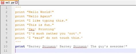 How to use quote, unquote in a sentence. How to only print one line from a script in Python? I want only one line, say line 3, to be ...