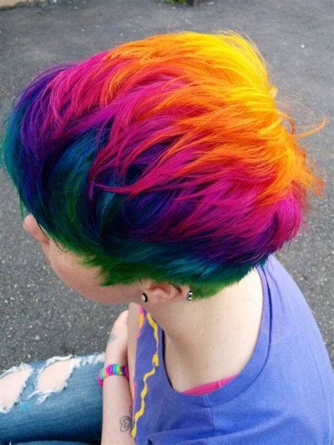 Pin By Alice Indewey Gerlings On Colourfull Hair Short Rainbow Hair