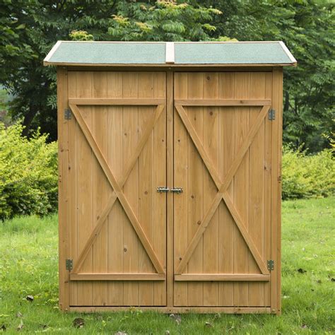 Wooden Garden Sheds Shed Tool Storage Cabinet Box Double Doors