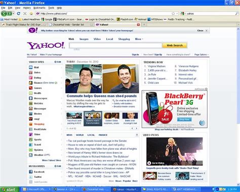 Yahoo Homepage With My Story Flickr Photo Sharing
