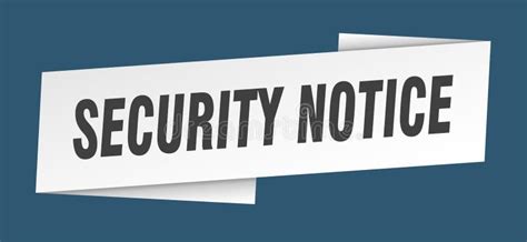 Security Notice Banner Template Ribbon Label Sign Sticker Stock