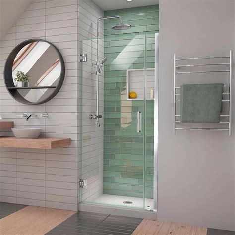 Dreamline Unidoor Ls 35 36 In W X 72 In H Frameless Shower Door In Chrome The Home Depot Canada