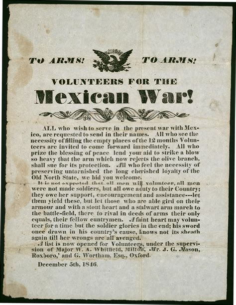 To Arms To Arms Volunteers For The Mexican War The Portal To