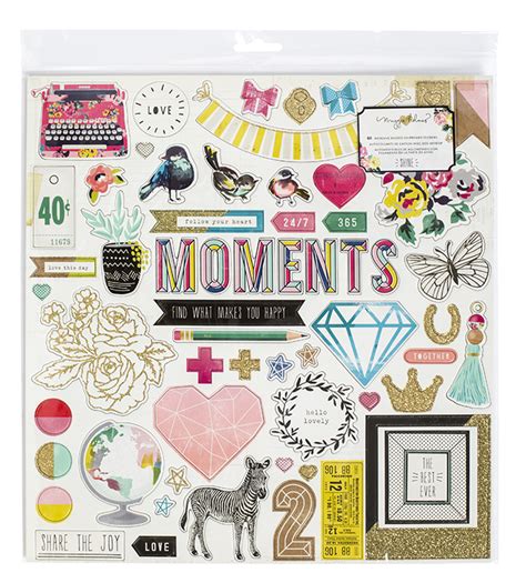 Crate Paper Maggie Holmes Shine Chipboard Stickers