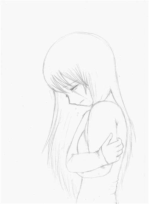 Anime Girl Crying Crossed Arms Sketch By Little Fangirlx Perfeito