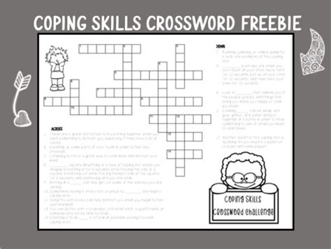 Coping Skills Crossword Challenge Freebie Coping Skills Printables