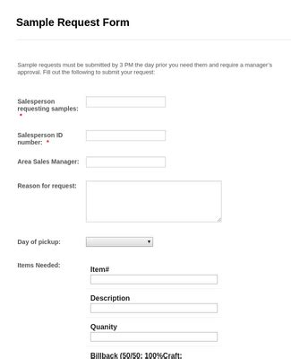 Sample pck up formsmails : Sample Request Form Template | JotForm