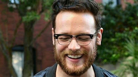 Sam Heughan Perfect Smile Beard And Glasses Youtube