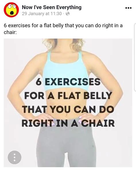 Exercises For Flat Belly With A Chair At Home Flat Belly Exercise Belly