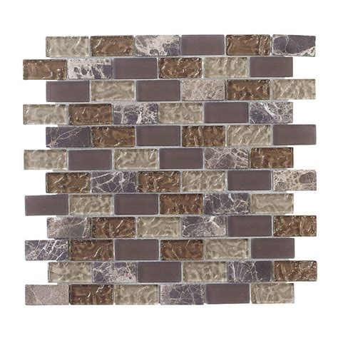See more ideas about home depot backsplash, wall tiles, backsplash. Jeffrey Court Emperador Brick 12 in. x 12 in. x 8 mm Glass ...