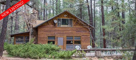Mountain style cabins, featuring a mixture of wood, stone and natural elements are a common site in the resort communities of arizona. Log Cabin on 8+ Acres - Payson, AZ Real Estate - Rory Huff