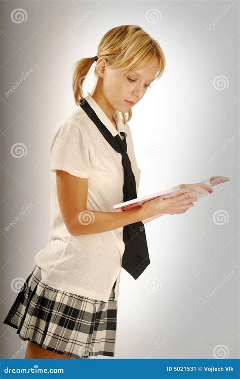 School Girl Stock Image Image Of Skirt Blond Portrait 5021531