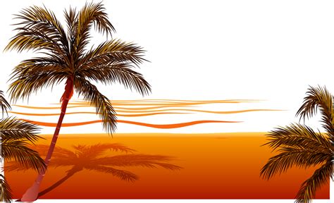 Beach Sunset Clip Art Vector Beach Png Download 1157703 Free