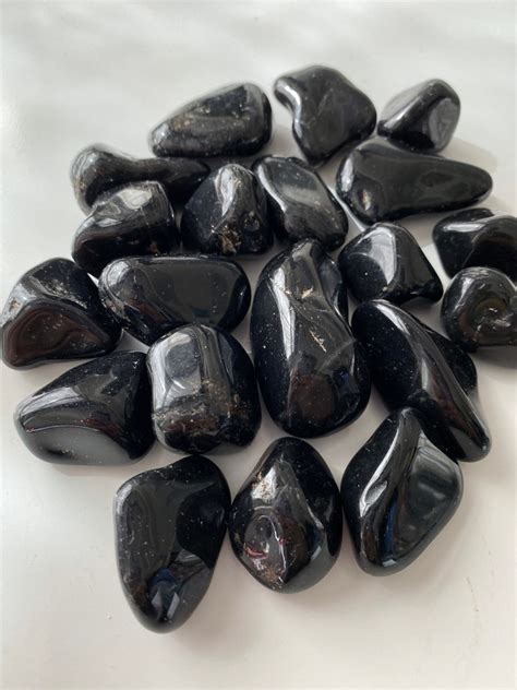 Large African Black Onyx Tumbled Gemstones Etsy